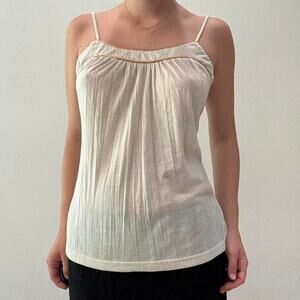 Cream and gold cami top